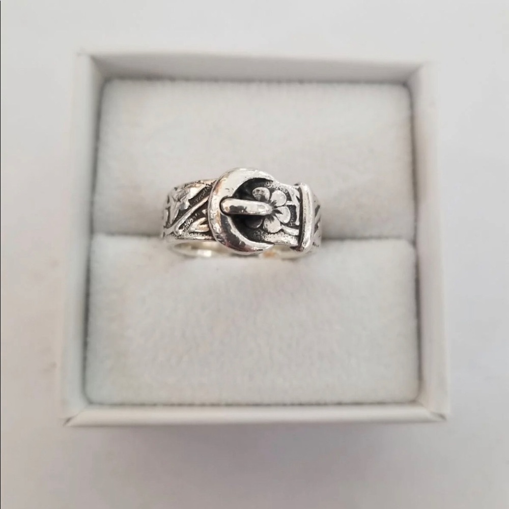 James Avery Floral Belt & Buckle Ring